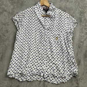 Juicy Couture Top Womens Small Shirt Black Label Sleepwear Logo AOP Pajama